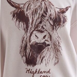 NWT Free People We The Free Highland Cow Graphic Camden